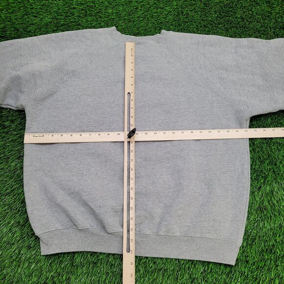 Vintage Warner-Bros Cropped Sweatshirt Large 24x24 Gray Crew - Picture 4 of 14